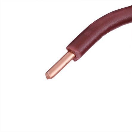 Дріт монолітний 1.5mm2 (16AWG/D1.38 мм, мідь, PVC), коричневий, 1 м, фото 2