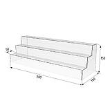 Товарна горка EKOSTAR на 3 сходи з акрилу 500x150x150, фото 3