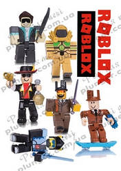 Вафельна картинка для кондитерських виробів "Roblox", (лист А4)