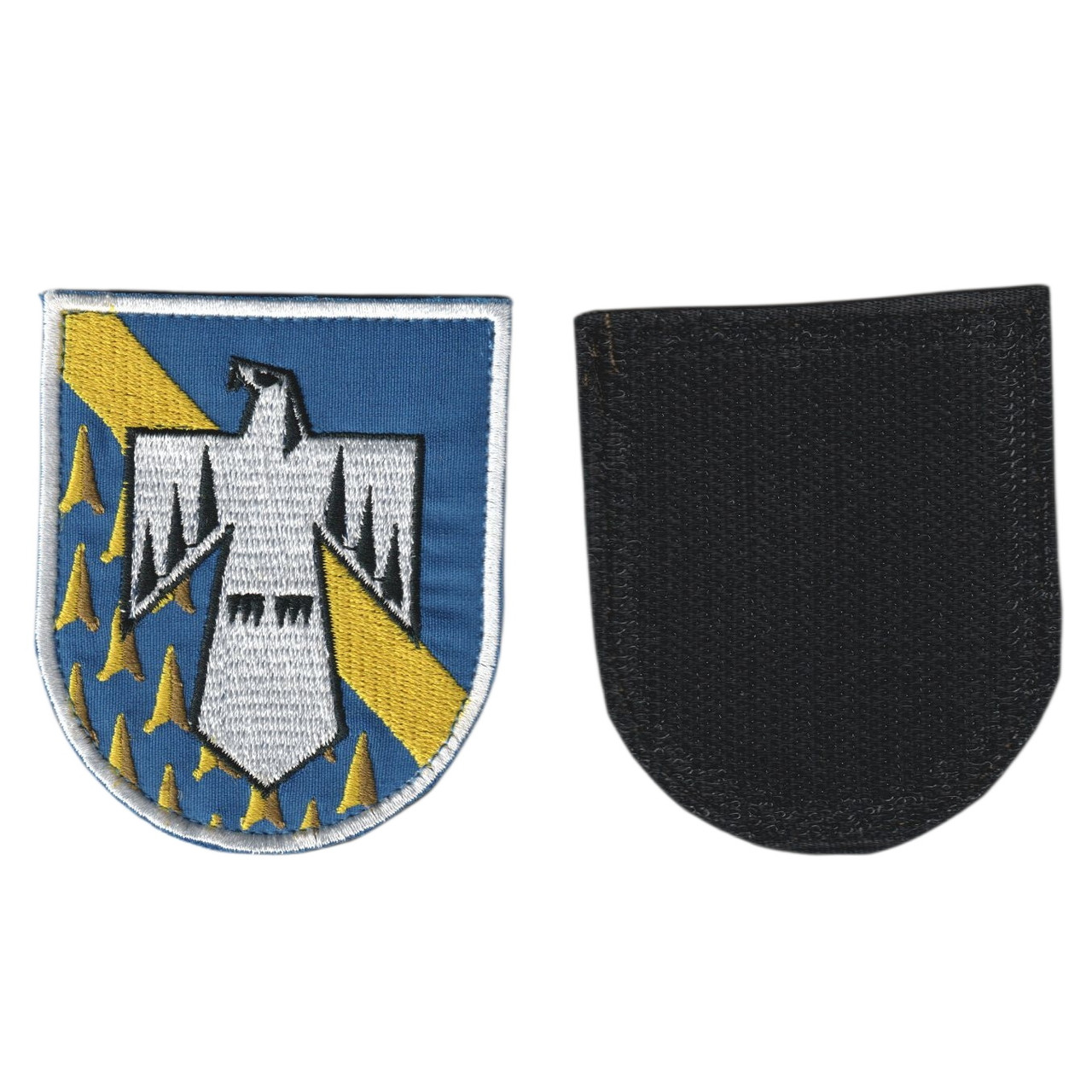 Шеврон, ХНУПС, на синьому, на липучці, ЗСУ. 7 см * 8 см, фото 1