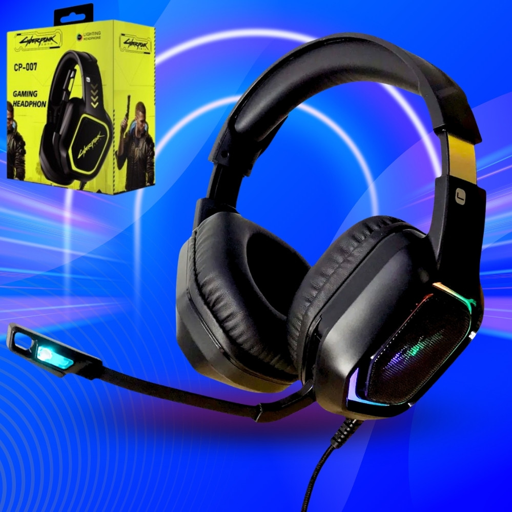 Ігрові навушники для ПК CYBERPUNK CP-007 Ігрові навушники накладні з мікрофоном Ігрова гарнітура, фото 1