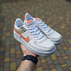 Жіночі кросівки Nike Air Force білі з бежевим Кеди Найк Аїр Форс шкіряні, фото 4