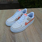 Жіночі кросівки Nike Air Force білі з бежевим Кеди Найк Аїр Форс шкіряні, фото 5