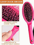 Щітка для перук шиньонів і накладного волосся 22 см рожевого кольору, фото 3