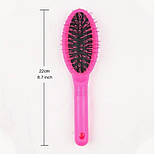 Щітка для перук шиньонів і накладного волосся 22 см рожевого кольору, фото 5