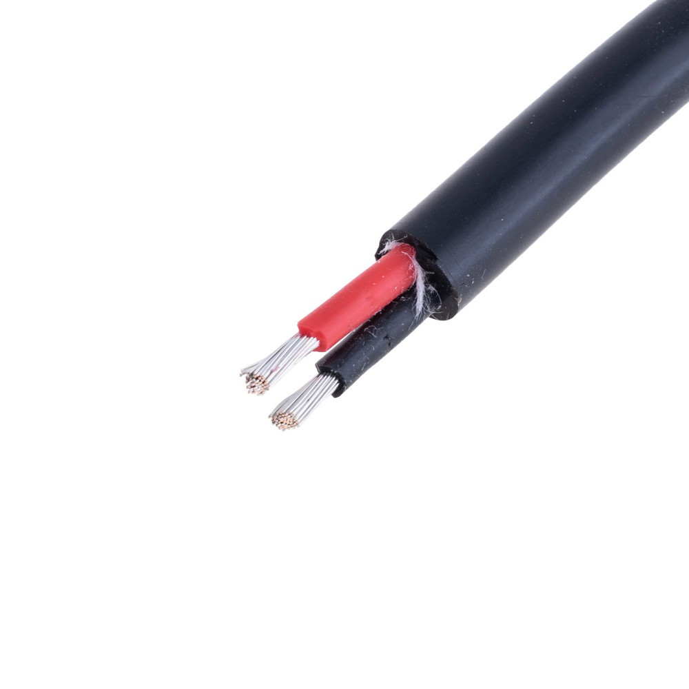 Силіконовий дріт 2-жильний у чорній оболонці 14AWG(2.5mm2 49/0.25/TS) чорний, червоний, 1 м