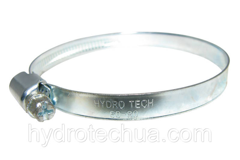 Хомут 60-80 W1 черв'ячний оцинкований HYDRO TECH