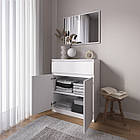 Комод-тумба колір бетон з білим фасадом на 1 шухляду та 2 полиці h98*80*40 см, фото 2