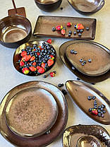 Тарілка керамічна закусочна коричнева Копер 20 см арт. 101-0437, фото 3