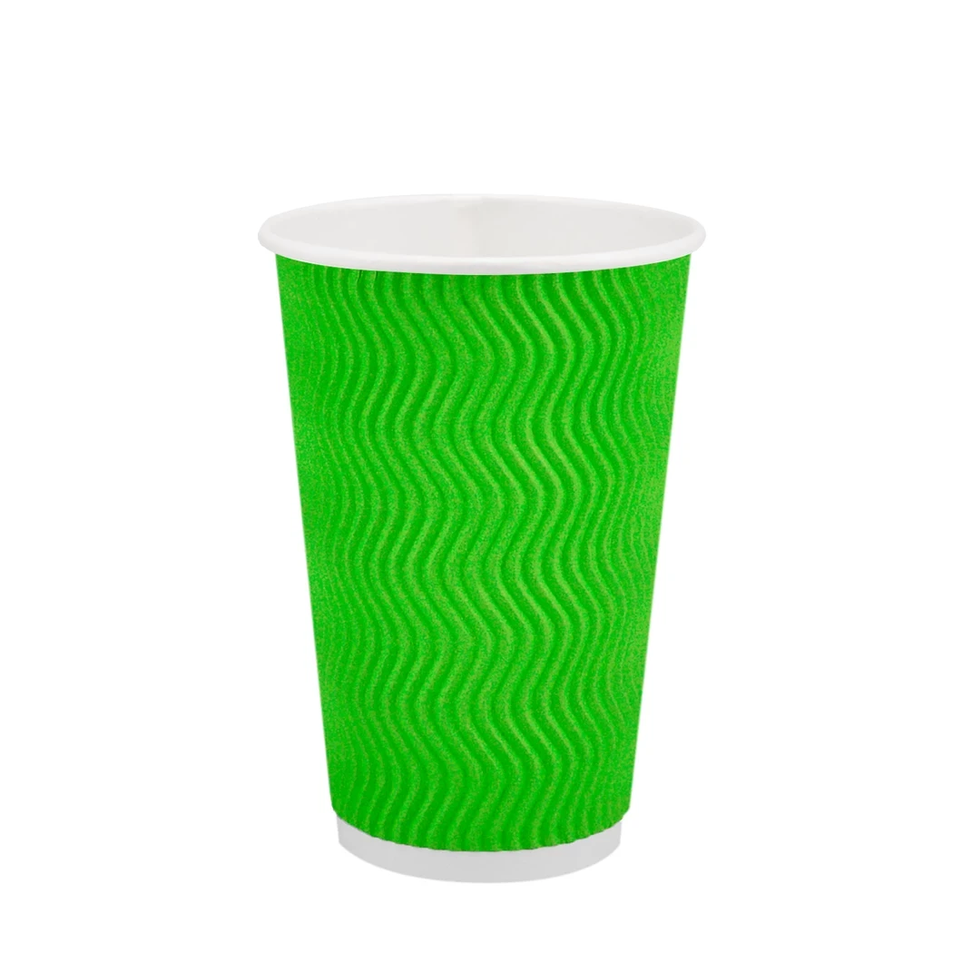 Стакан Гофрований "ТС" (Ripple) 340мл – Зелений (20шт.), 28уп./ящ. (кр-80)