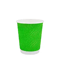 Стакан Гофрований "ТС" (Ripple) 270мл – Зелений (20шт.), 30уп./ящ. (кр-80)