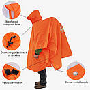 Дощовик пончо плащ-палатка накидка від дощу тент Auto матеріал 210T розмір 230 х 140 см зелений, фото 6