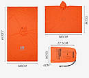 Дощовик пончо плащ-намет накидка від дощу тент Auto матеріал 210T розмір 230 х 140 см помаранчевий, фото 6