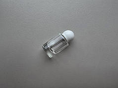 5.5 - 6 мл Круглий флакончик скляний прозорий з кришкою біла кулька, пляшка, атомайзер, флакон, ємкість, пляшечка