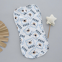 Кокон пелюшка на змійці "Ведмедик Блакитний" футер з начосом 56 (0-1міс)