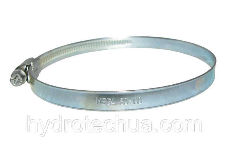 Хомут 80-100 W1 черв'ячний оцинкований HYDRO TECH
