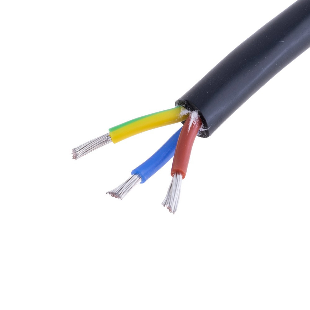 Силіконовий дріт 3-жильний у чорній оболонці 16AWG(1.5mm2 30/0.25/TS) коричневий, синій, жовто-зелений, 1 м