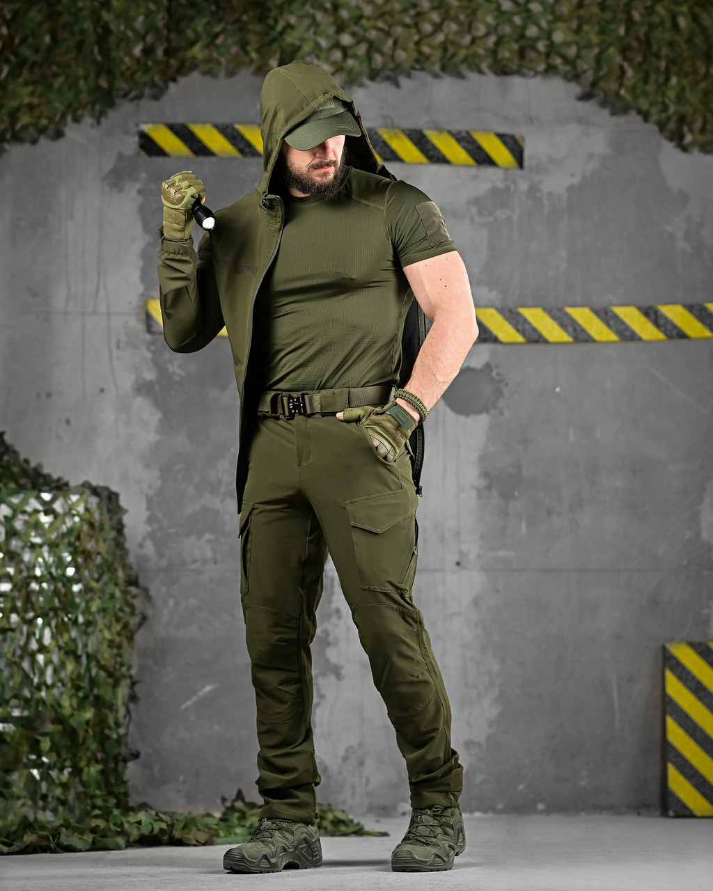 Літній тактичний еластичний комплект олива, армійська форма олива зсу, військовий костюм олива зсу oyi scv woq - фото 1 - id-p2761441224
