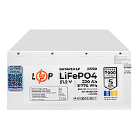 Акумулятор LP LiFePO4 51,2V - 230 Ah (11776Wh) (BMS SP 200A/100A) RM RS485/CAN LCD WH, фото 6