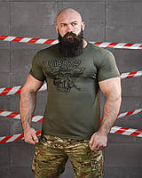Тактична футболка олива «Піхота», військова футболка олива поліестер, чоловіча літня футболка олива, oyi scv woq