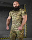 Військова футболка мультикам камуфляж поліестер, Тактична футболка мультикам ЗСУ, Чоловіча літня футболка мультикам, oyi scv woq - фото 3 - id-p2761444049