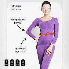 Термобілизна жіноча. Комплект. Єврозима, без флісу. Бузкове., фото 2