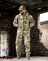 Тактичний осінній костюм на флісі мультикам, Військовий водовідштовхувальний костюм ріп-стоп мультикам, oyi scv woq