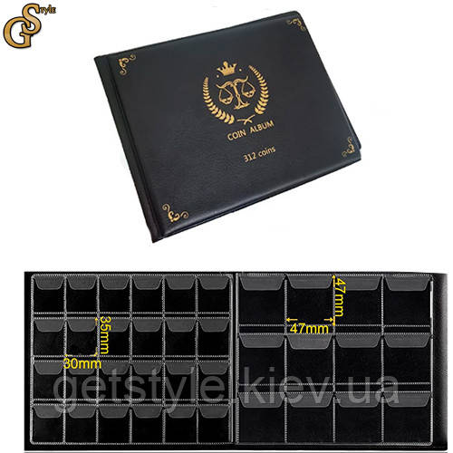 Альбом для монет Scales of Justice на 312 відділення подарункове паковання, фото 1