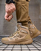 Тактические демисезонные ботинки койот, Военные осенние берцы койот, Армейские кожаные ботинки койот, oyi scv woq