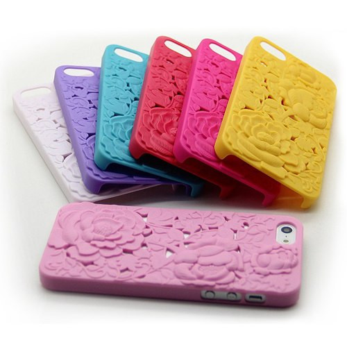 Чохли для iPhone 5 5S Квіти 3D пластик