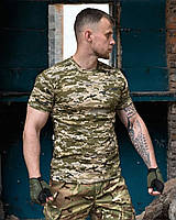 Тактична чоловіча футболка піксель ЗСУ матеріал Кулір, Чоловіча військова футболка піксель ЗСУ oyi scv woq