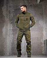 Тактичний осінній костюм олива, військовий костюм олива з флісовою кофтою, армійський костюм олива, oyi scv woq