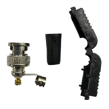 Роз'єм BNC-M - кутовий, пластиковий кожух, гвинт для фіксації кабелю, фото 2