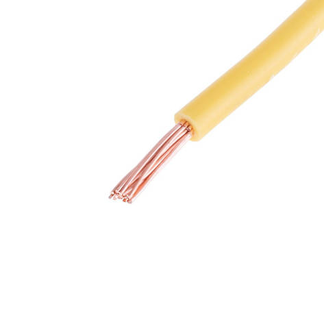 Дріт багатожильний 2.5mm2 (14AWG, 19xD0.41mm) жовтий, 1 м, фото 1