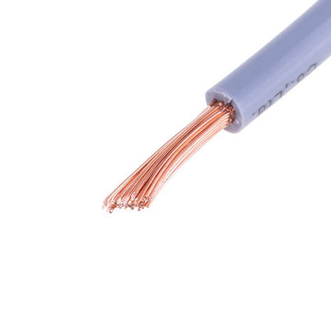 Дріт багатожильний 4mm2 (12AWG, 56xD0.29 mm) сірий, 1 м, фото 1