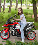 Дитячий електро мотоцикл триколісний на акумуляторі Bambi M 5074 для дітей 3-8 років Синій, фото 10