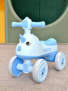 Дитяча каталка-толокар Носоріжка M 5856E з підсвіткою й музикою Блакитний