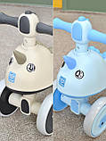 Дитяча каталка-толокар Носоріжка M 5856E з підсвіткою й музикою Блакитний, фото 5