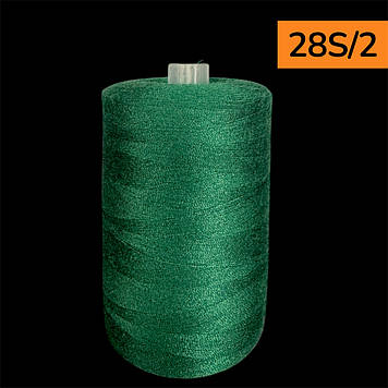 Нитки для шиття армовані 28s/2 довжина 2500 м колір 269 зелений ізумруд
