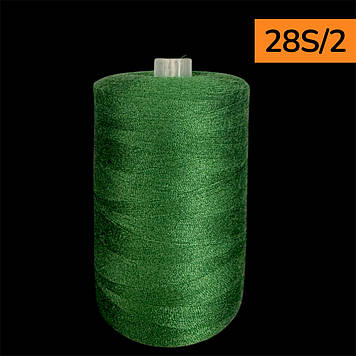 Нитки для шиття армовані 28s/2 довжина 2500 м колір 243 зелена трава