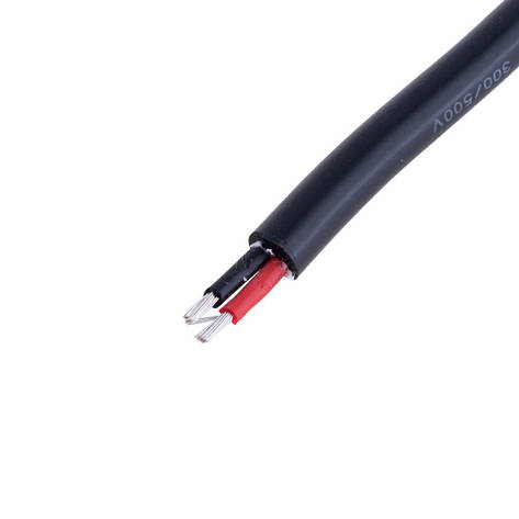 Силіконовий дріт 2-жильний у чорній оболонці 16AWG(1.5mm2 30/0.25/TS) чорний, червоний, фото 1