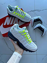 Чоловічі кросівки Nike Air Max 95 Multi Color Swoosh Volt Найк Аір Макс 95 білі шкіра демісезон, фото 4