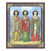 ВАСИЛІЙ ВЕЛИКИЙ, ІОАНН  ЗЛАТОУСТ, ГРИГОРІЙ БОГОСЛОВ, святі, лик 15х18 см
