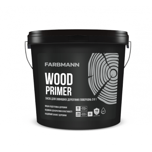 Засіб для дерев’яних поверхонь 3 в 1 FARBMANN WOOD PRIMER база ЕС 9л