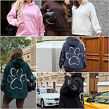 Теплий батник з капюшоном із тринітки на флісі