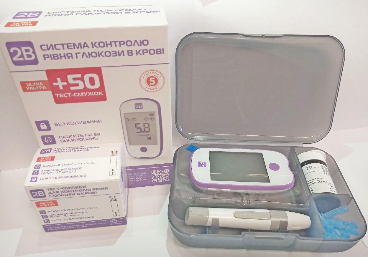 Глюкометр 2B ULTRA +60 тест-смужок Тубі УЛЬТРА