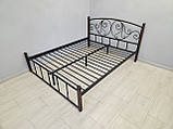 Ліжко Вербена 140*190 металеве на дерев'яних ніжках, фото 4