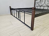 Ліжко Вербена 120*190 металеве на дерев'яних ніжках, фото 6