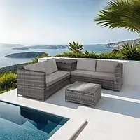 Набір меблів із 2 диванів + ящик для зберігання Siena світло-сірий колір