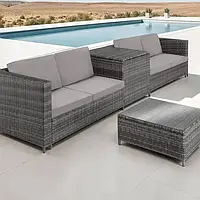 Набір меблів із 2 диванів + ящик для зберігання Siena світло-сірий колір